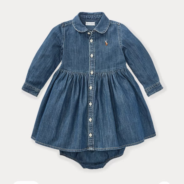 Baby Girls' Shirred Denim Shirtdress | Ralph Lauren