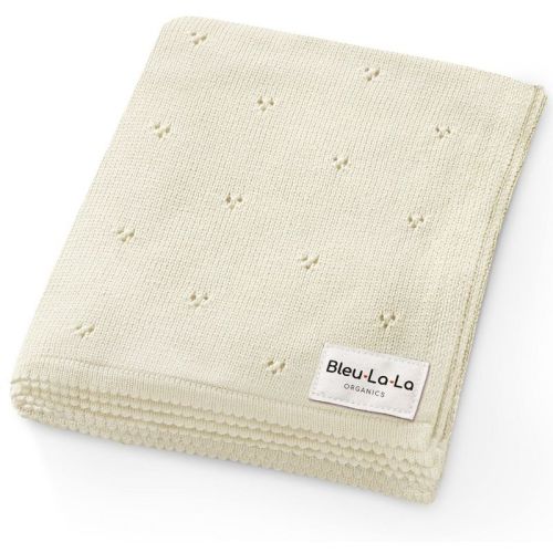 Bleu La La Luxury 100% Organic Cotton Baby Receiving Swaddle Blanket For Infants Boys And Girls - Butter Cream