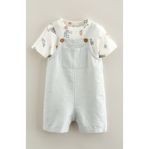 Cotton Bodysuit & Shortalls Set, 6M