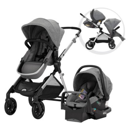 Evenflo Pivot Xpand Modular Travel System with Stroller & Safemax Infant Car Seat-Percheron