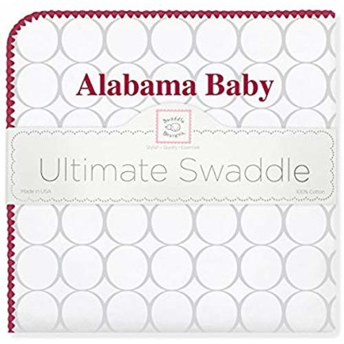 SwaddleDesigns Ultimate Swaddle, X-Large Receiving Blanket, Made in USA Premium Cotton Flannel, University of Alabama, Mod Alabama Baby (Mom's Choice Award Winner)