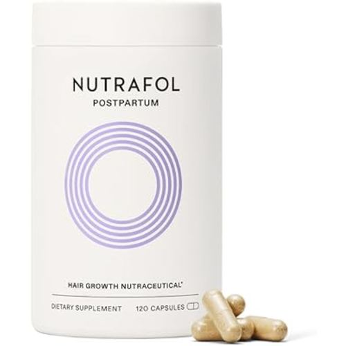 Nutrafol Postpartum Hair Growth Supplements, Clinically Tested for Visibly Thicker Hair and Less Shedding, Breastfeeding-friendly - 1 Month Supply
