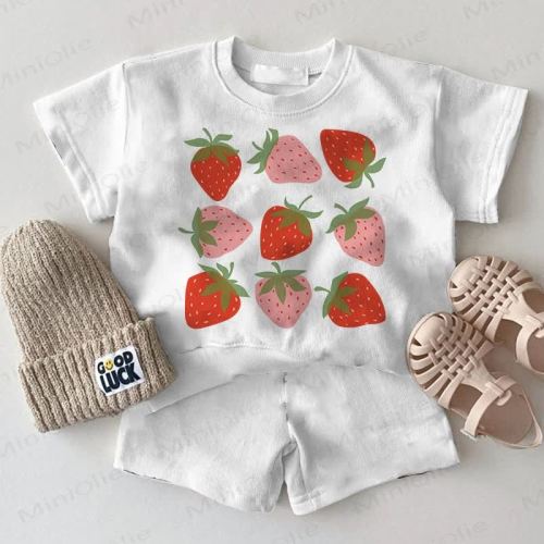 Baby 2-Piece Sweet Strawberries White Set