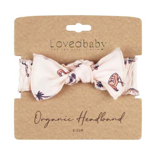 Flamingo | Organic Smocked Headband 0-12m
