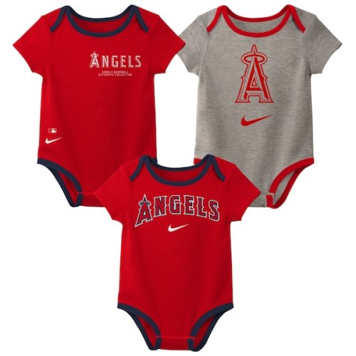 Infant Los Angeles Angels Nike Authentic Collection Three-Pack Bodysuit Set