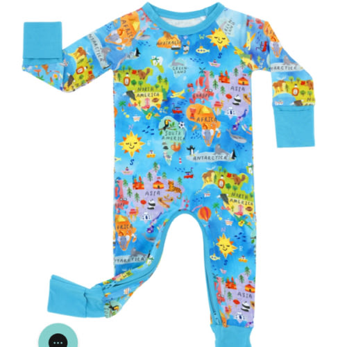 Around The World Crescent Zippy - Little Sleepies