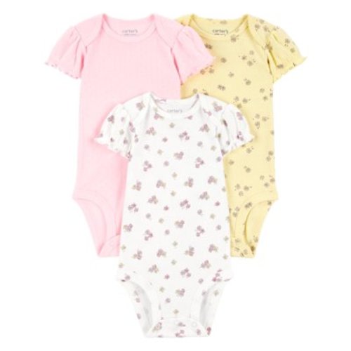 Carter's Child of Mine Baby Girl Bodysuits, 3-Piece, Sizes Preemie-18 Months