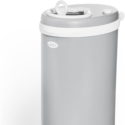 Ubbi Stainless Steel Diaper Pail, Odor Locking, No Special Bag Required, Award-Winning, Registry Must-Have, Gray