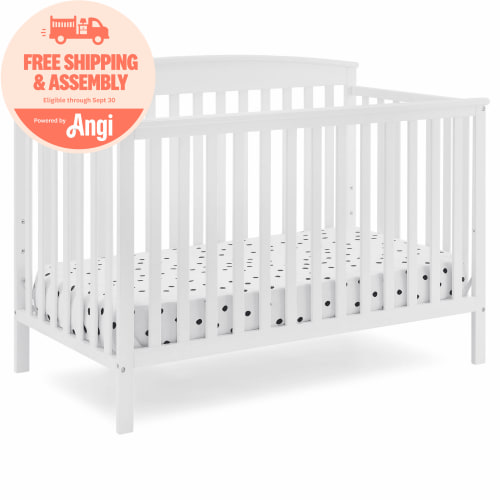 Delta Children Hanover 6-in-1 Convertible Baby Crib, Bianca White