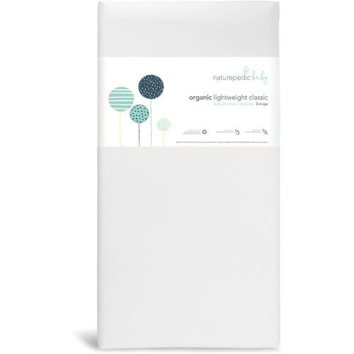 Naturepedic Organic Baby Crib Mattress - 2-Stage Lightweight Infant & Toddler Mattress - Waterproof Baby Bed Mattress for Crib - Non-Toxic Mattress for Baby and Toddler Bed - 52" x 28”