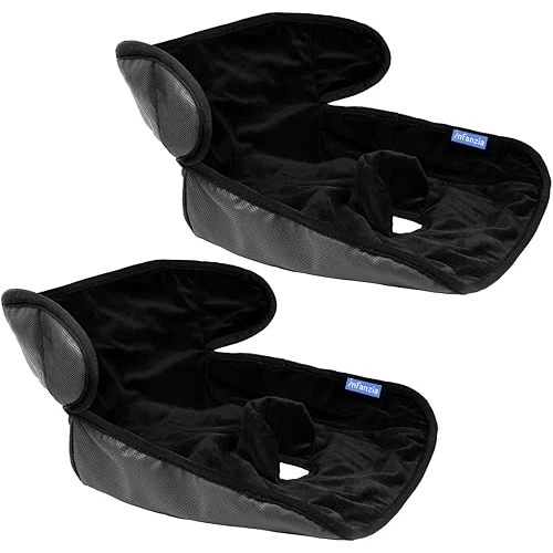 INFANZIA Dry Seat, Car Seat Protector Waterproof Carseat Liner Potty Training Toddlers, Baby and Infants, Piddle Pad for Carseats Strollers (Black, 2 Packs