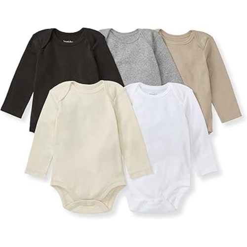 Burt's Bees Baby Unisex Baby Bodysuits, 5-pack Short & Long Sleeve One-pieces, 100% Organic Cotton Bodysuit