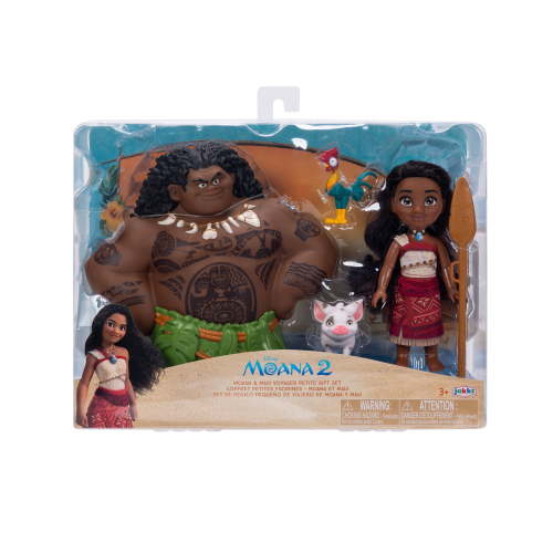 Free Shipping! Moana Petite Gift Set with Moana and Maui Dolls 6 Inch Tall Play Accessories
