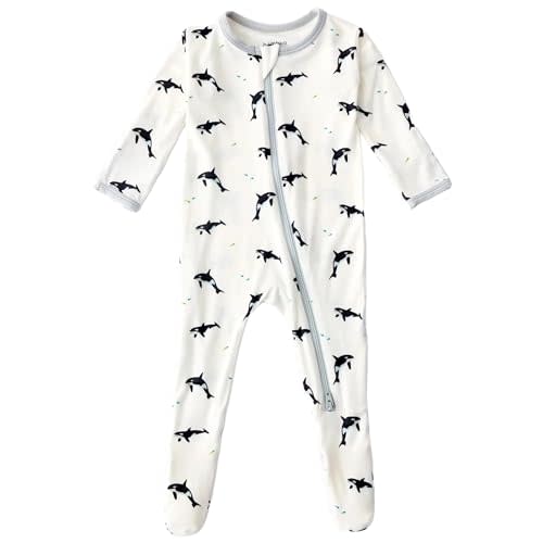 Soft Baby Bamboo Viscose Footie Pajamas, Zipper Closure, 0-24 Months