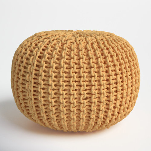 Highland Dunes Anely 20" Wide Round Pouf Ottoman & Reviews | Wayfair