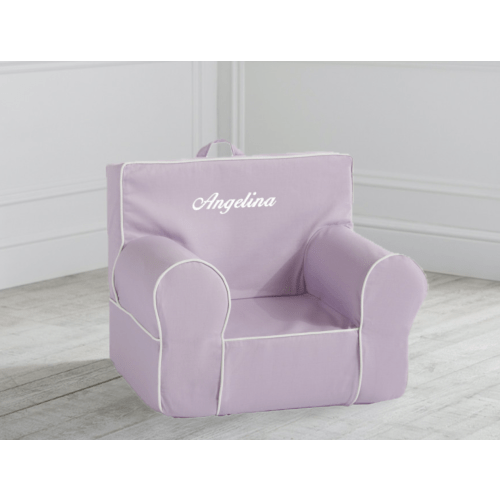 Anywhere Chair®, Lavender Twill with White Piping | Pottery Barn Kids