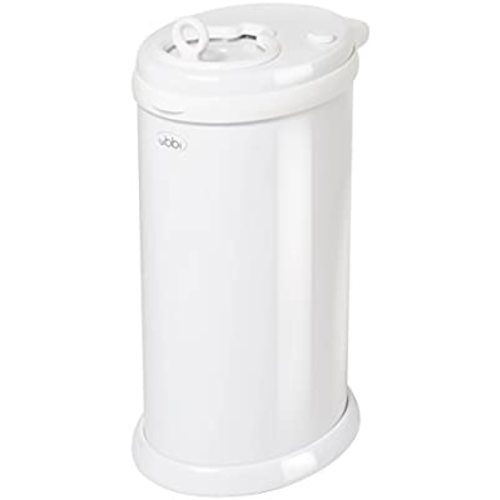 Ubbi Steel Odor Locking, No Special Bag Required Money Saving, Awards-Winning, Modern Design, Registry Must-Have Diaper Pail, White