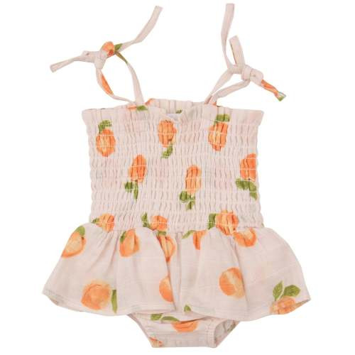 Smocked Bubble w/ Skirt, Peaches