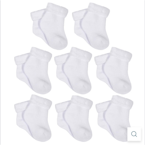 8-Pack White Organic Wiggle Proof® Bootie Socks – Gerber Childrenswear