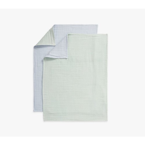 Two-Tone Organic Muslin Towel Set of 2 | Pottery Barn Kids