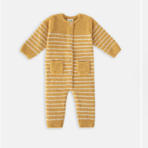 Long Sleeve Striped Jumpsuit - Fuzzy
