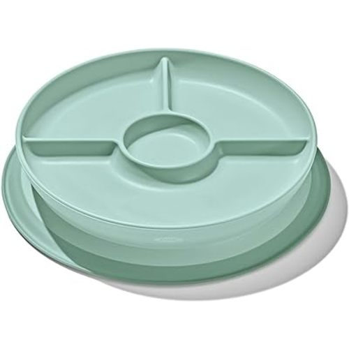 OXO Tot Stick and Stay Suction Divided Plate - Opal