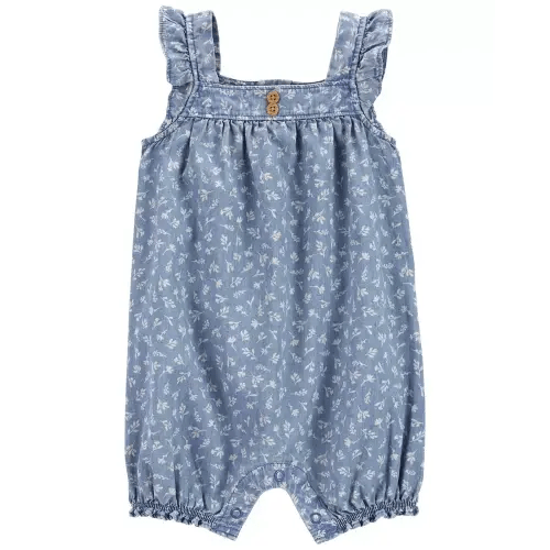 Baby Floral Chambray Romper