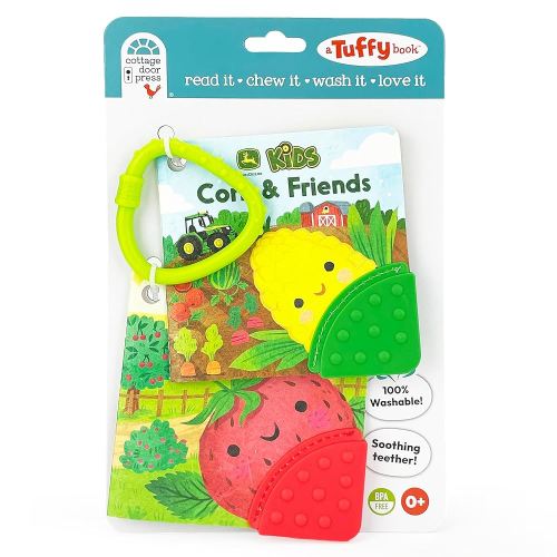 John Deere Kids 2 Pack Washable, Chewable, Unrippable Pages With Linking Ring For Stroller Or Diaper Bag, Teether Tough (A Tuffy Book) (Baby's Unrippable)