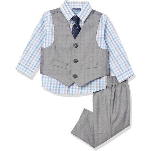 Nautica Baby Boys' 4-Piece Set with Dress Shirt, Vest, Pants, and Tie