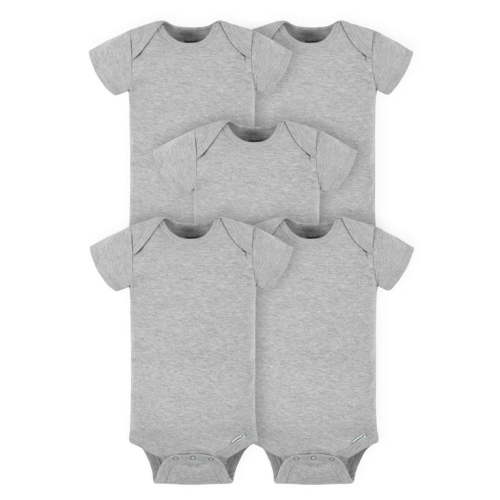 Gerber Baby Girl or Boy Gender Neutral Onesies Brand Cotton Rib Bodysuits, 5-Pack