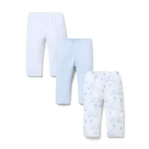 Baby Bundle Blue, Light Blue Animal Friends Toile And White Stripe Baby Pant 3-Pack by Janie and Jack