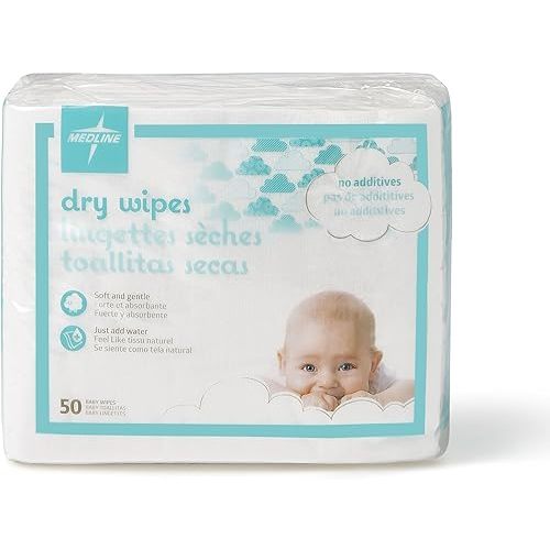 Medline Babysoft For Sensitive Skin Disposable Dry Cleansing Cloths, (Case of 500)