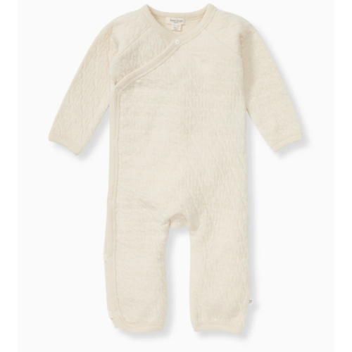Organic Cotton Quilted Bee Wrap-Front Baby Jumpsuit - Oat – Burt's Bees Baby