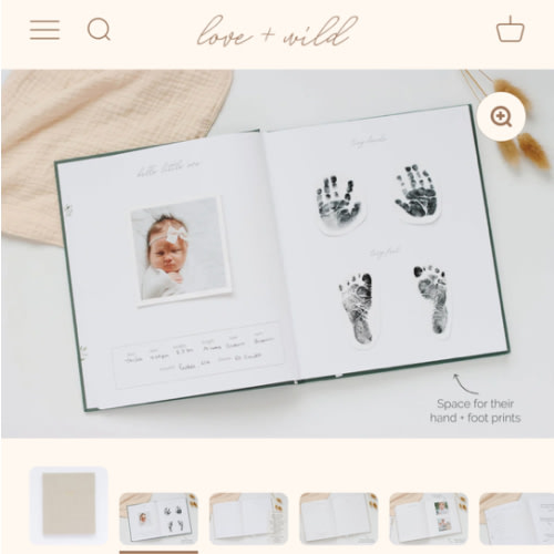 Linen Baby Book - Oat