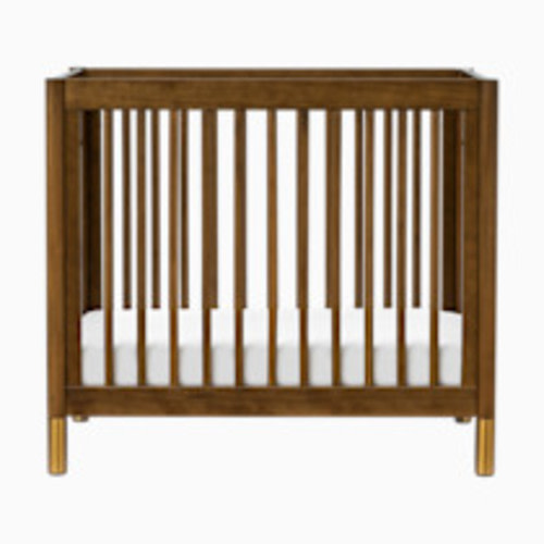 babyletto Gelato 4-in-1 Convertible Mini Crib - Natural Walnut & Gold Feet