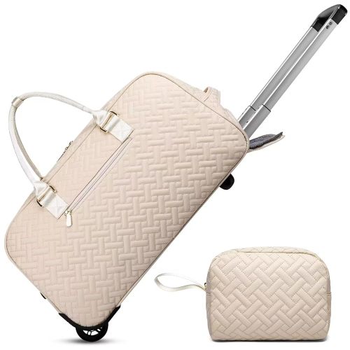 Duffle Bag for Travel, Weekender Bag with Shoe Compartment, Carry On Overnight Bag for Women with Toiletry Bag, Gym Bag with Wet Pocket, Hospital Bags for Labor and Delivery Beige