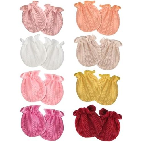 Newborn Baby Mittens No Scratch Cotton Elastic Wrist Gloves Infant Toddler Mittens for Baby Boy Girl 0-6 Months