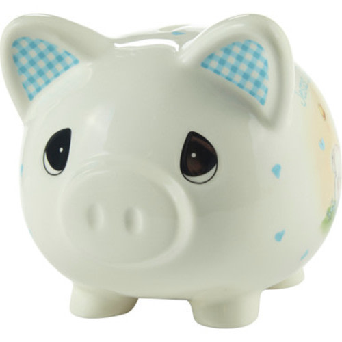 Precious Moments 236402 Jesus Loves Me Blue Ceramic Bank