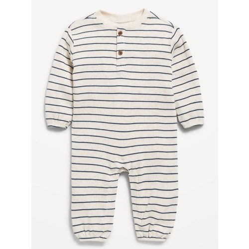 Printed Waffle-Knit Henley One-Piece for Baby | Old Navy