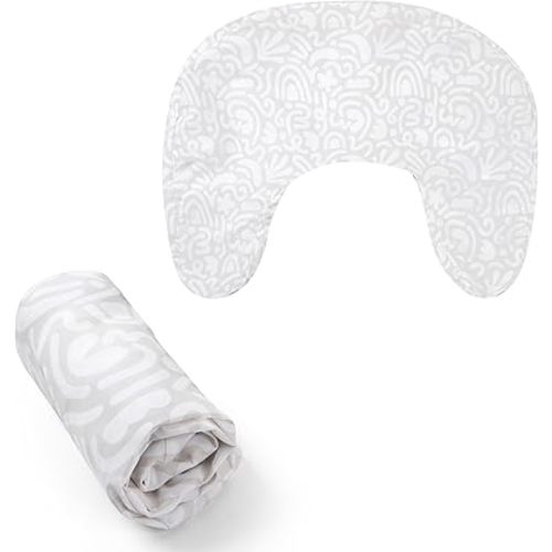 Boppy Nursing Pillow Cover, Cream Retro Squiggles, Single Cover, Easy-On Slipcover with Extra Soft 100% Polyester Microfiber Fabric for The Redesigned Nursing Pillow