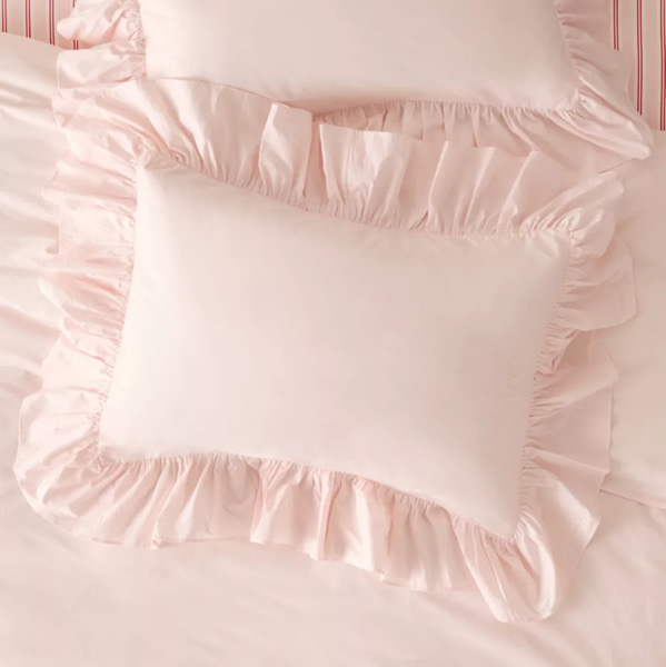 Elaine Ruffle Cotton Percale Sham Set | Urban Outfitters