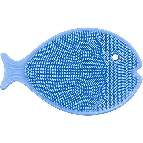Innobaby Bathin Smart Silicone Cradle Cap Brush for Baby, Essential for Dry Skin & Eczema, Silicone Scrubber & Gentle Exfoliator with Suction Handle, Quick Dry Food Grade Silicone, Periwinkle