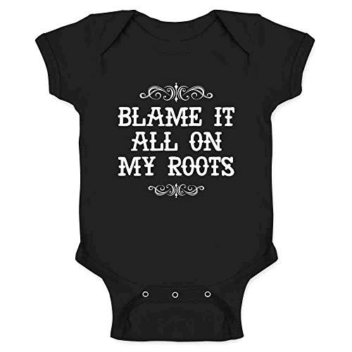 Pop Threads Blame It All On My Roots Country Music Cute Funny Western Baby Toddler Kids Girl Boy T-Shirt
