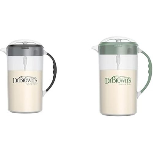 Dr. Brown's 32oz Baby Formula Mixing Pitchers, Black & Olive Colors, Set of 2