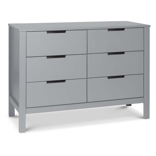 Carter's By DaVinci Colby 6-Drawers Pine Wood Baby Double Dresser in Gray