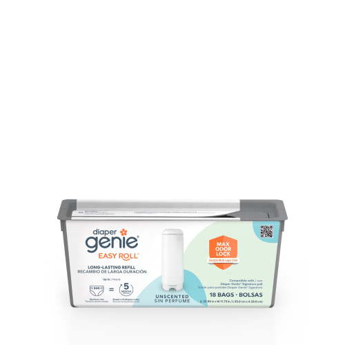 Diaper Genie Diaper Pail Easy Roll Refill with 18 Bags, Holds up to 846 Newborn Diapers
