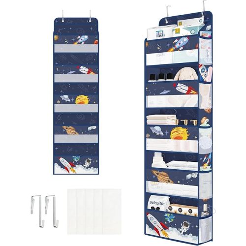 Clastyle Blue Over The Door Hanging Shelves Organizer Storage 5 Shelves Newborn Baby Essential