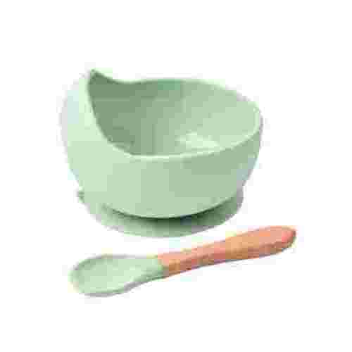 ACDANC Baby Bowl,Suction Silicone Toddler Feeding Bowl, Food-Grade Material Non-Slip Baby Bowls with Spoon,Green
