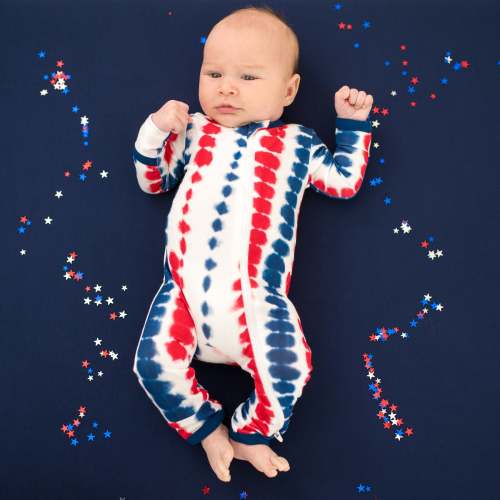 Zippered Romper in Liberty Rip Tide
