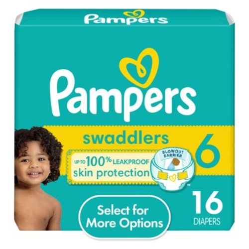 Pampers Swaddlers Baby Diapers Size 6, 16 Count (Select for More Options)